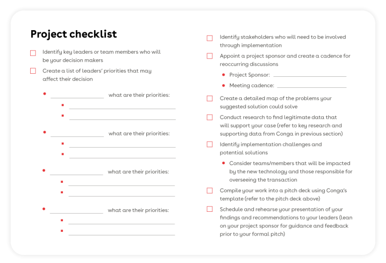 Project checklist