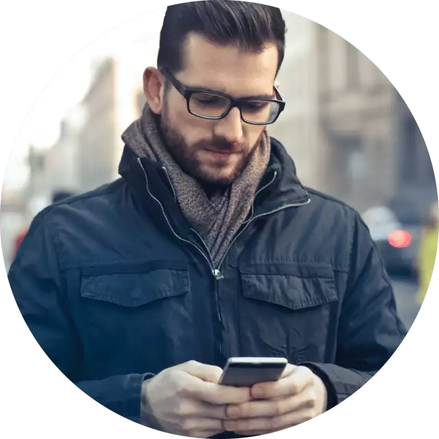 Man looking at phone