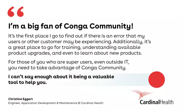 Cardinal Health Conga Customer Community Quote