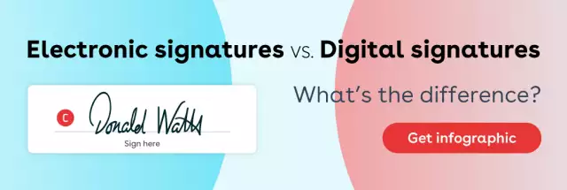 Electronic signature vs. digital signature graphic