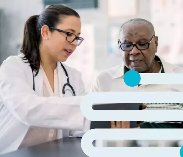 Doctor talking to patient