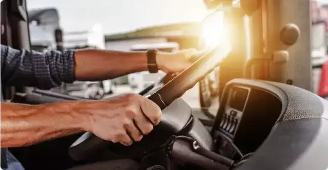Person driving a truck