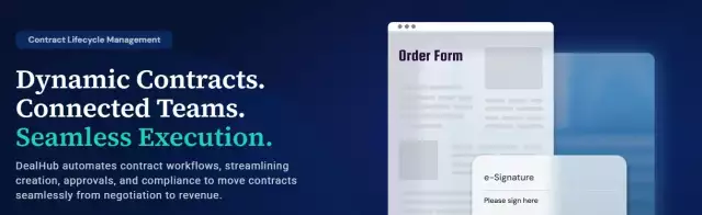 DealHub contract lifecycle management tool page.