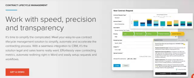 Pramata CLM tool page.