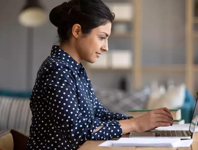 Woman typing