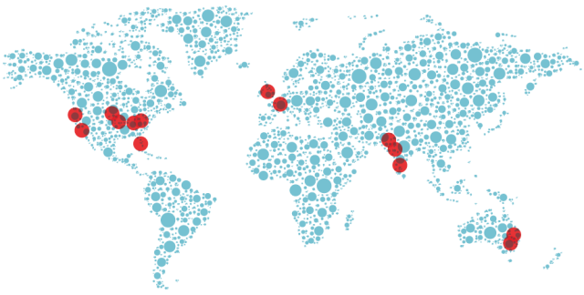 Map showing Conga's office locations