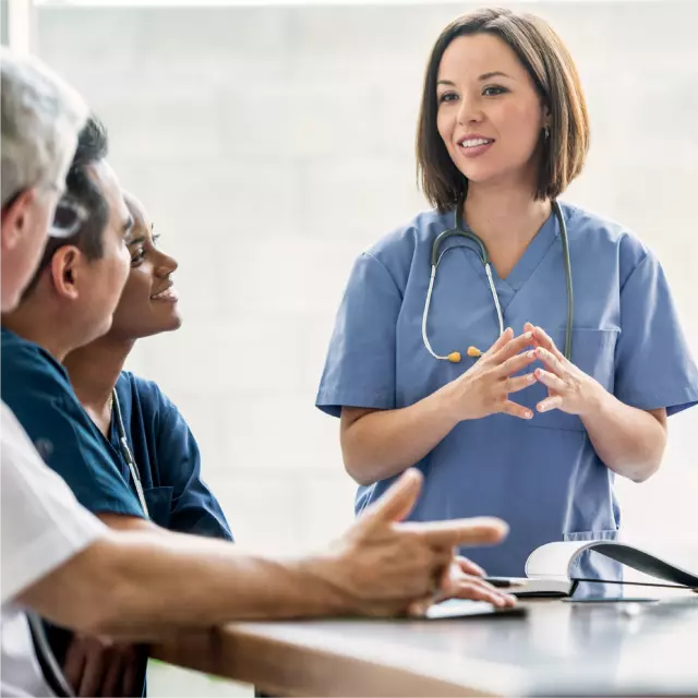 Nurse giving a presentation