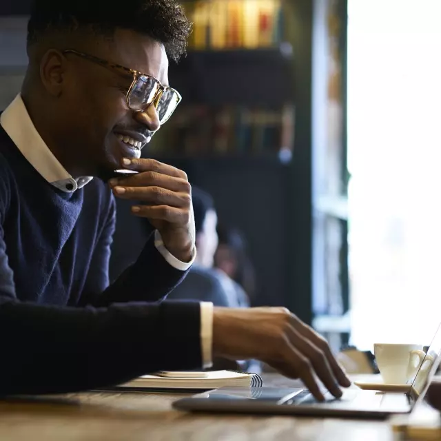 Lawyer using laptop