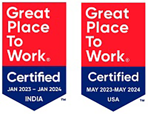 Great Place to Work USA and India badges