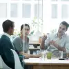 Team meeting in conference room
