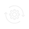 Gear with two arrows flowing in a circle around it icon
