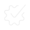 Gear with checkmark icon