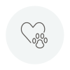 Heart and dog paw icon